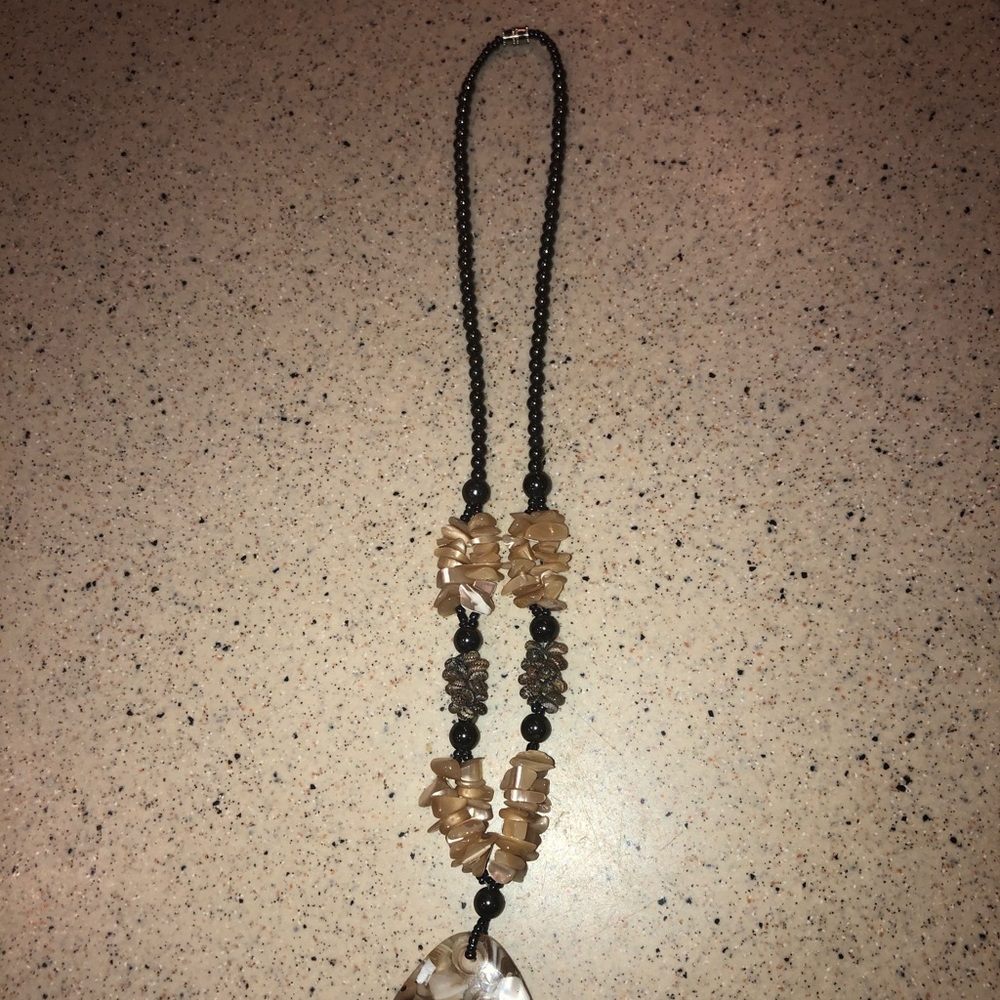 Stone And Shell Statement Necklace - image 3